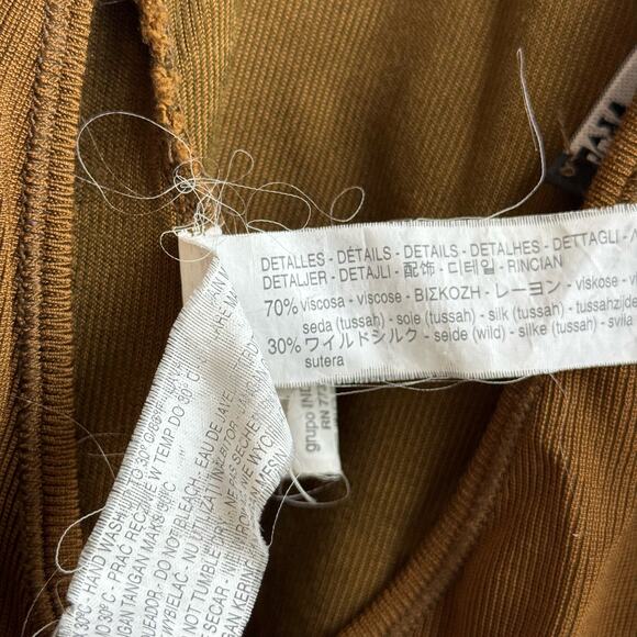 Zara Halterneck Ribbed Copper Color Bodysuit - Medium - Picture 6 of 7